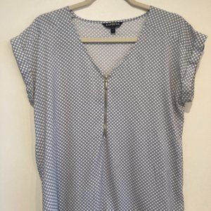 Express Blue and White Polka Dot Blouse